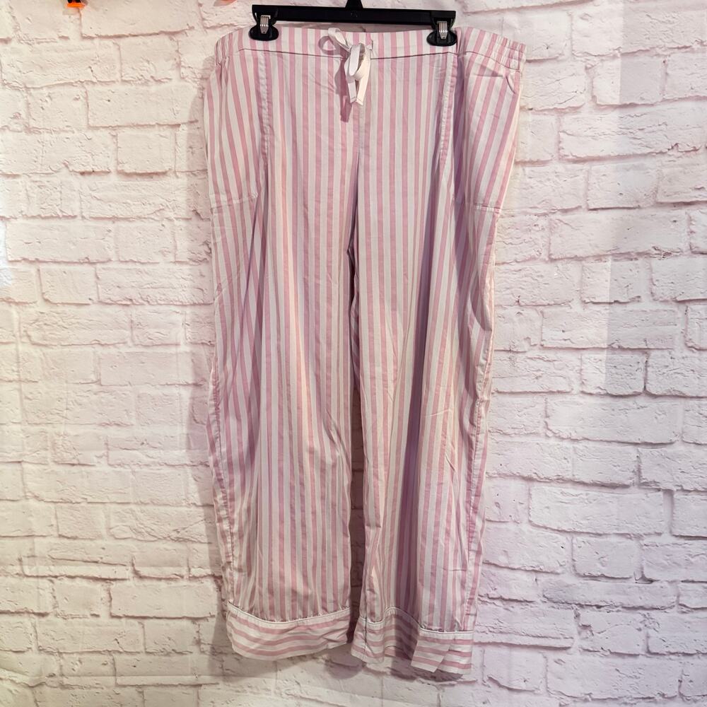 Soma Light Pink/white Striped lounge Pants Sz XL with pockets